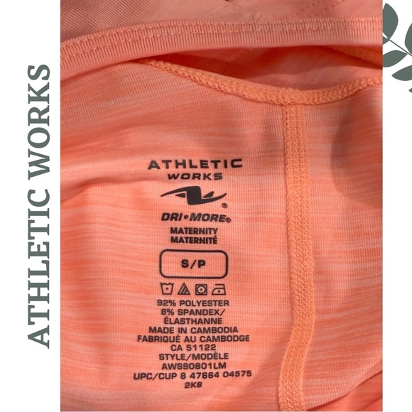 🛍️3/$40 Athletic Works Coral Racerback Maternity Tank Top Workout Active Small - Picture 6 of 6